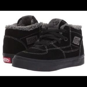 Fun Sherpa lined Black Suede Boys Vans Hi Tops!